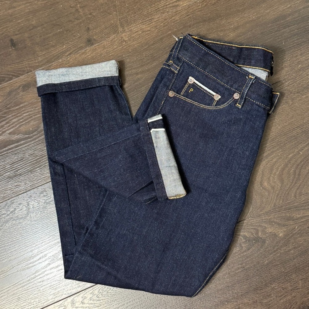 Parke New York Jeans 29 Raw Selvedge‎ Denim Dark Indigo Made in USA Cropped Slim